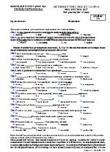 Đề thi kết thúc học kỳ 2 môn Tiếng Anh Lớp 10 - Mã đề 134 - Năm học 2016-2017 - Trường THPT Quốc Oai